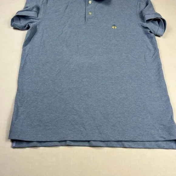 Brooks Brothers Mens Performance Polo Shirt Blue Short Sleeve Slim Fit MEDIUM - Picture 2 of 10